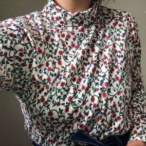 Vintage floral turtleneck long sleeve 🌸